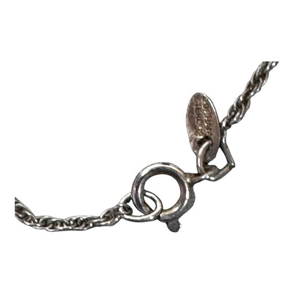 Vintage Tigers Eye Silver Pendant Necklace Artisan Crafted Natural Stone Gorham - Picture 7 of 8